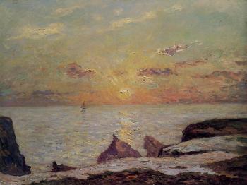 馬尅西姆 莫福拉 On the Cliffs of Belle Isle on Mer, Sunset 馬尅西姆 莫福拉 On the Cliffs of Belle Isle on Mer, Sunset